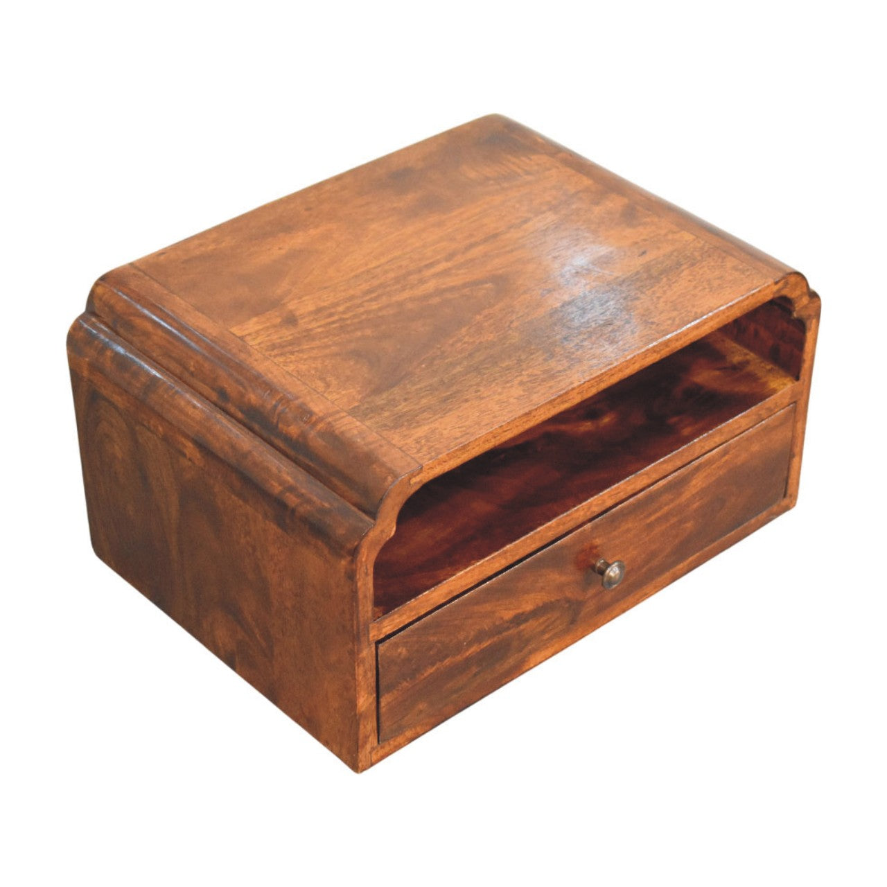Avora Wall-Mounted Chestnut Bedside Table