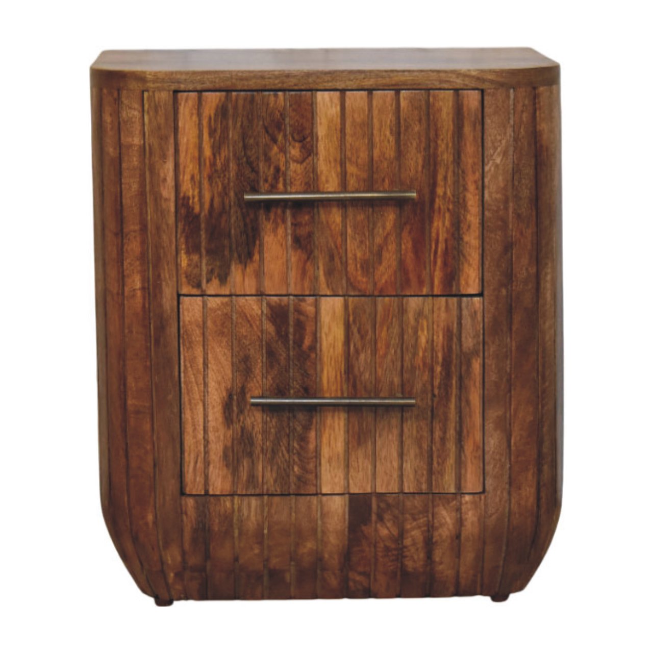Fluted Bedside with Drawers Bedside Table