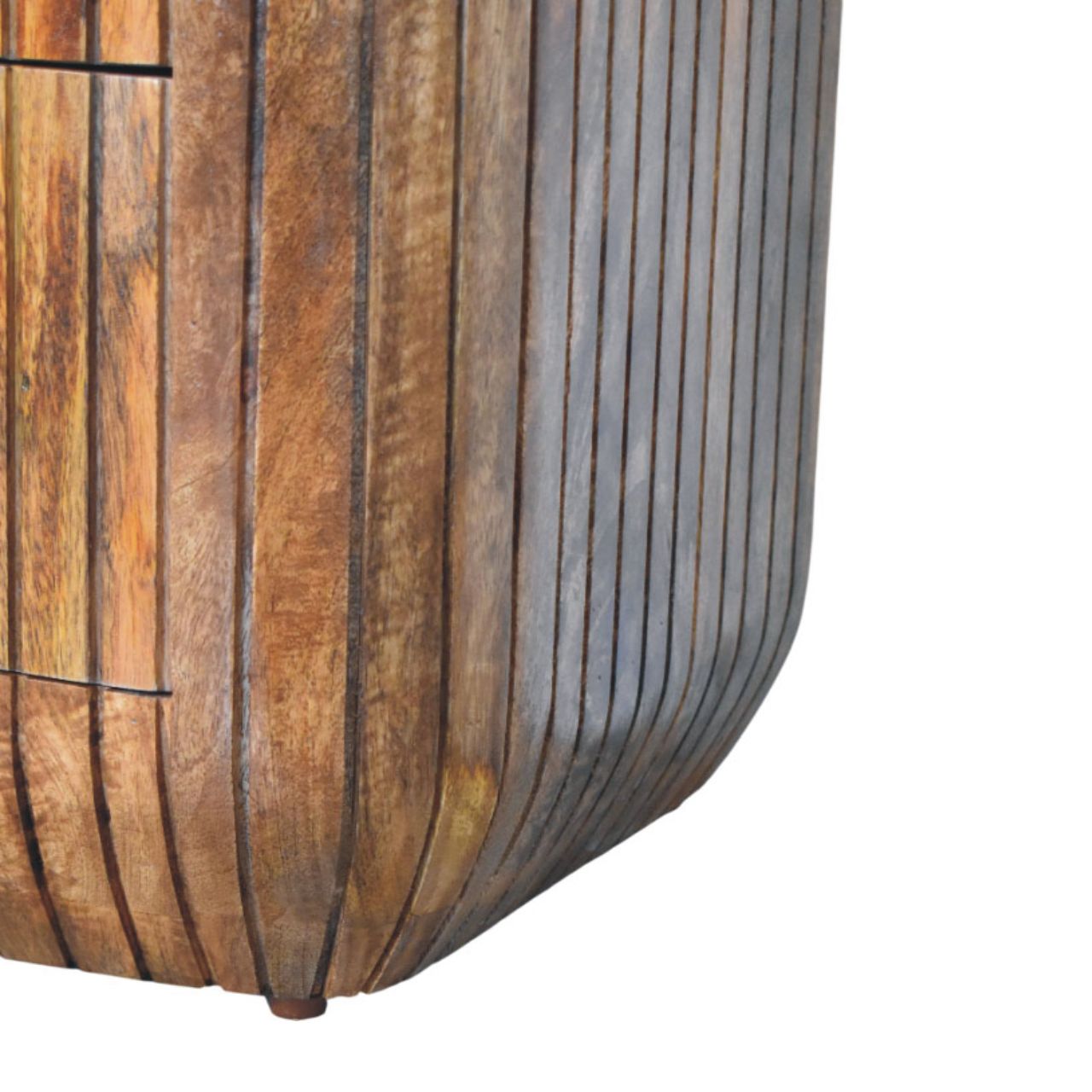 Fluted Bedside with Drawers Bedside Table