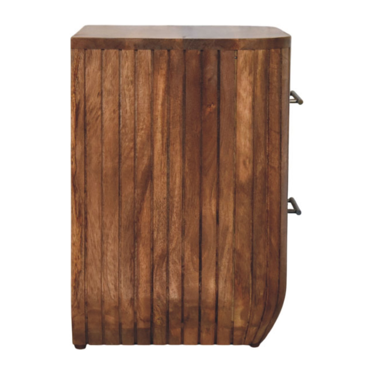 Fluted Bedside with Drawers Bedside Table