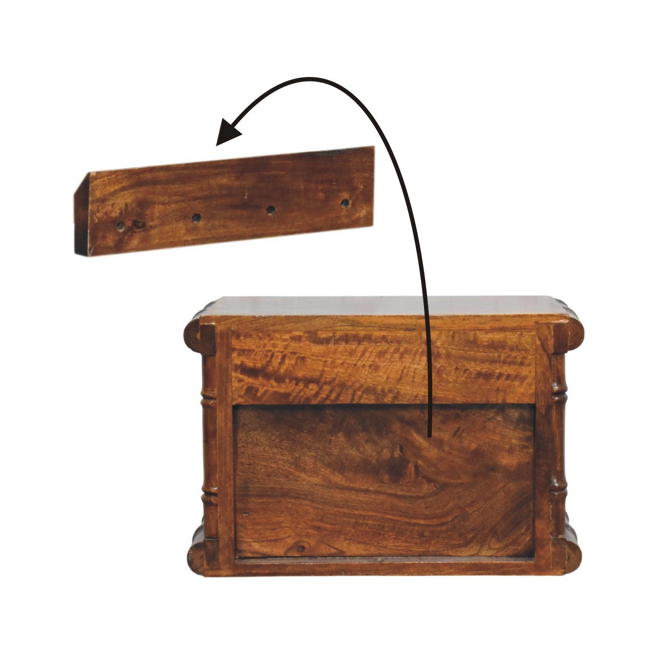 Bamboo Two Drawer Wall-Mounted Bedside