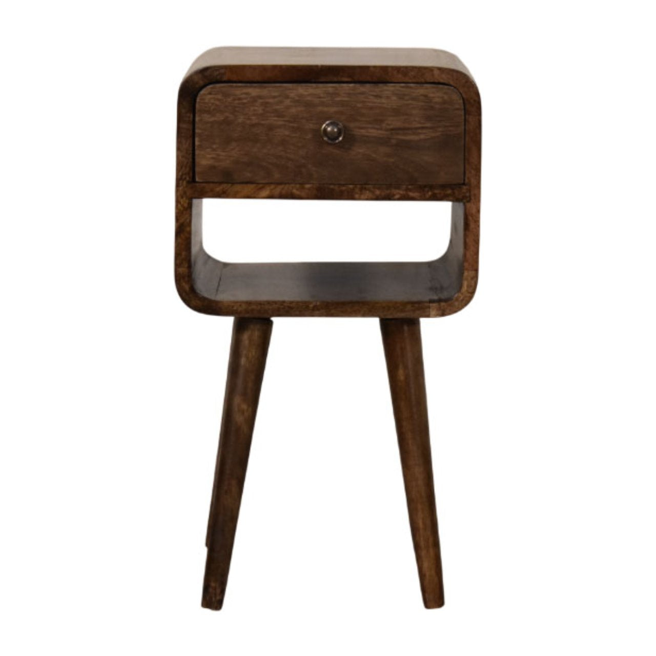 Rounded Open Shelf Bedside Table