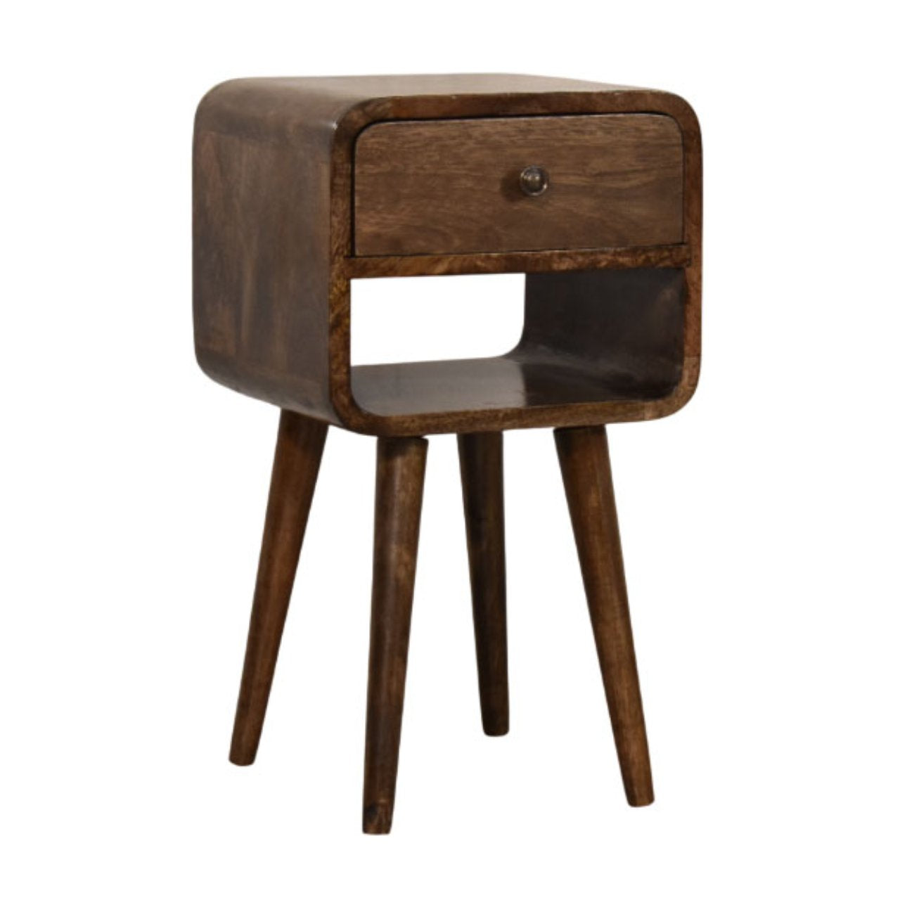 Rounded Open Shelf Bedside Table