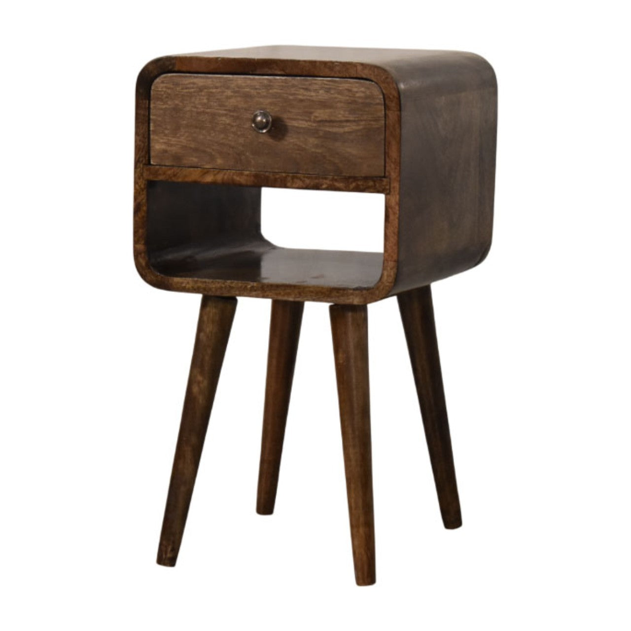 Rounded Open Shelf Bedside Table