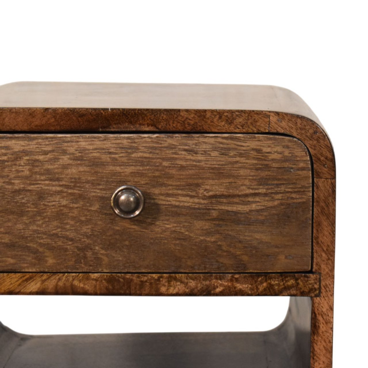 Rounded Open Shelf Bedside Table