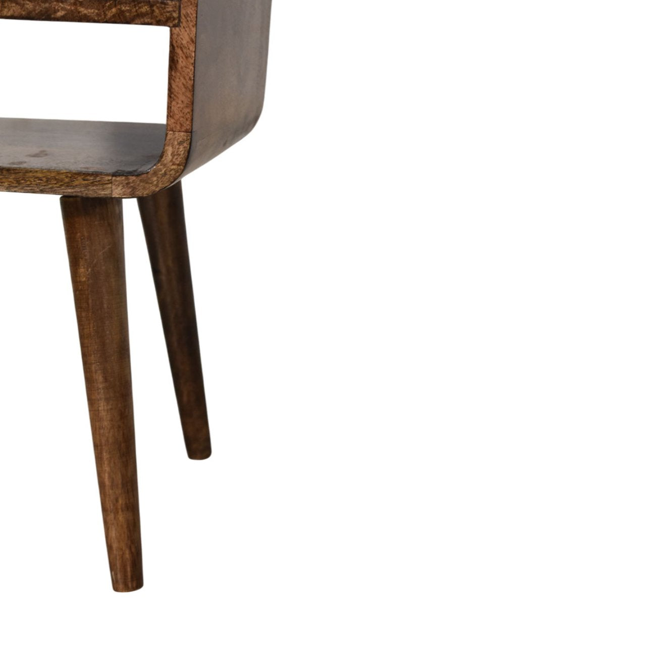 Rounded Open Shelf Bedside Table