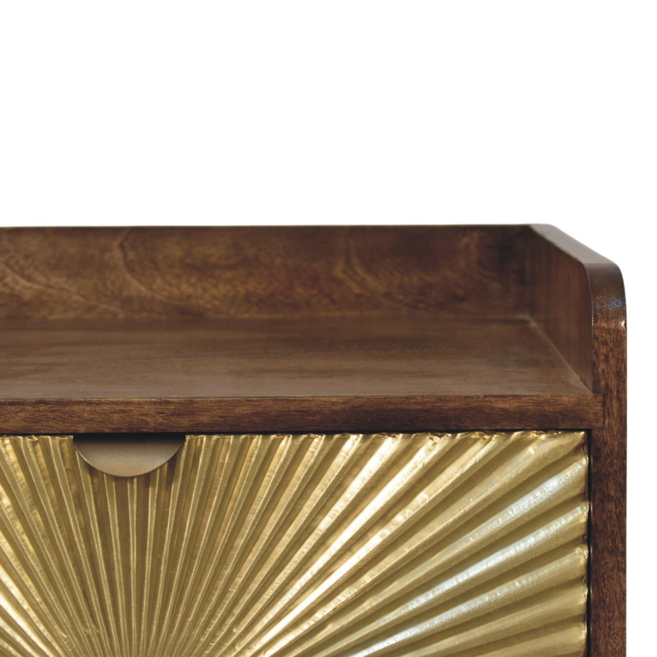 Sunburst Brass Inlay Bedside Table