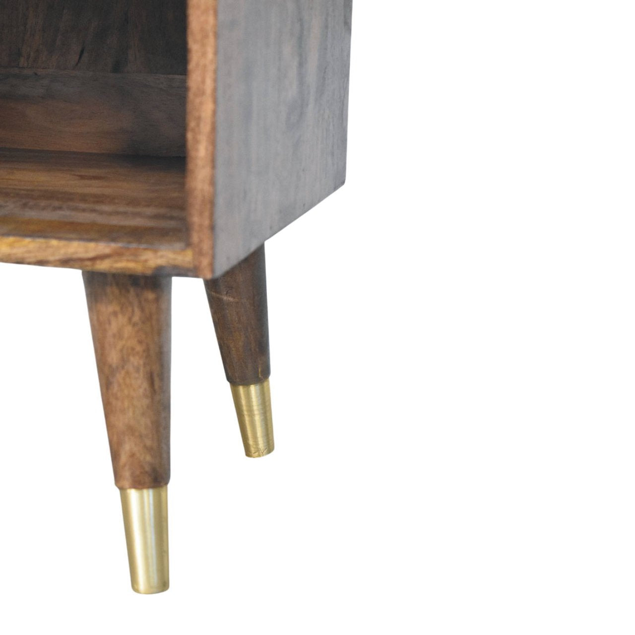 Sunburst Brass Inlay Bedside Table