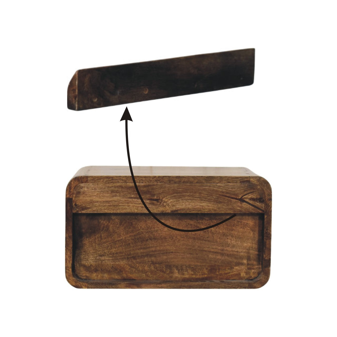 Rounded Edge 1-Drawer Bedside Table