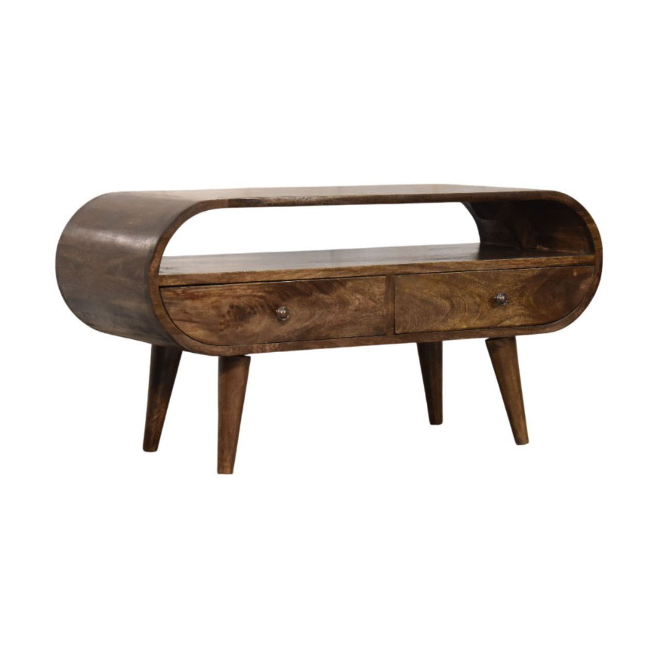 Rounded Edge 2-Drawer Media Unit