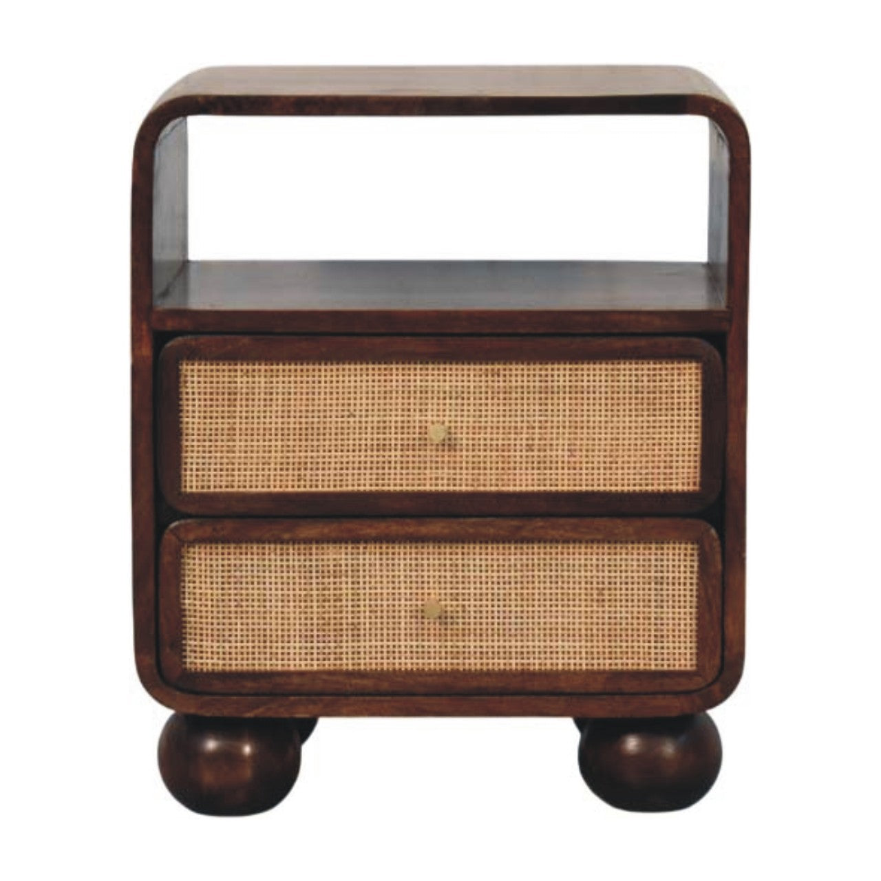 California Walnut Rattan Bedside