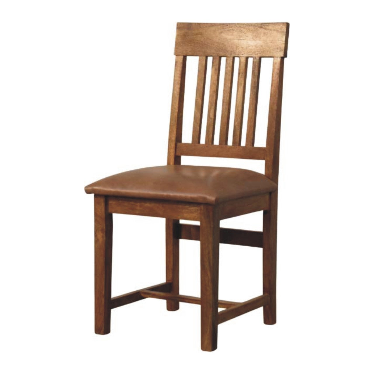 Leather Slatted Dining Chair