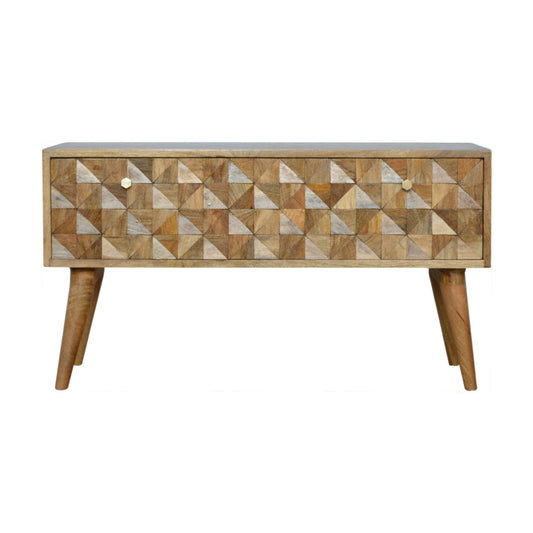 Oak-ish Diamond Bench | Hand-Carved