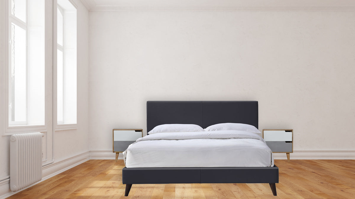 Grey Painted Cut-out Bedside