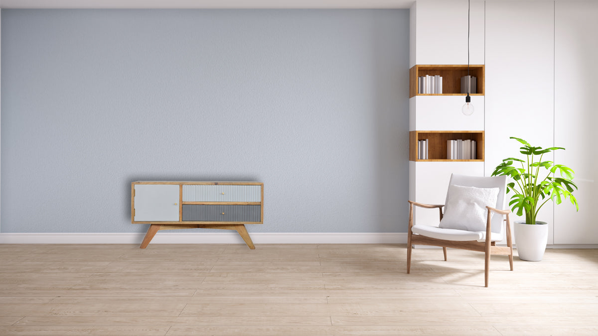 Line Grey Painted Media Unit