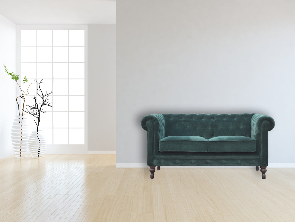 Emerald Green Velvet Chesterfield