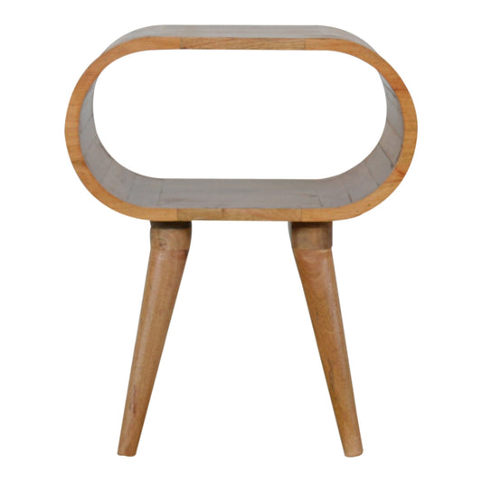 Circular Open Bedside Table | Oak Solid Mango Wood