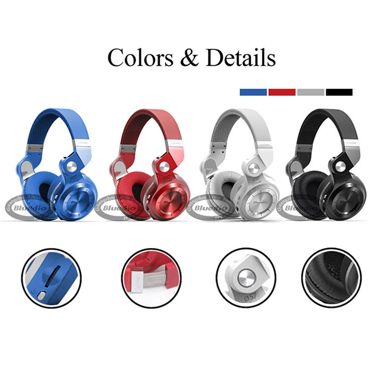 Bluedio T2+ Turbine Wireless Bluetooth 4.1 Stereo Headphones Headset with Mic & Micro SD Card Slot & FM Radio, For iPhone, Samsung, Huawei, Xiaomi, HTC and Other Smartphones, All Audio Devices(White)