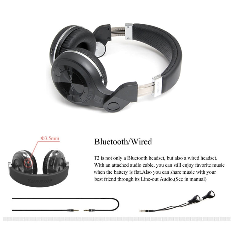 Bluedio T2+ Turbine Wireless Bluetooth 4.1 Stereo Headphones Headset with Mic & Micro SD Card Slot & FM Radio, For iPhone, Samsung, Huawei, Xiaomi, HTC and Other Smartphones, All Audio Devices(White)