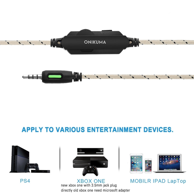 ONIKUMA K1 Deep Bass Noise Canceling Gaming Headphone with Microphone, For PS4, Smartphone, Tablet, PC, Notebook