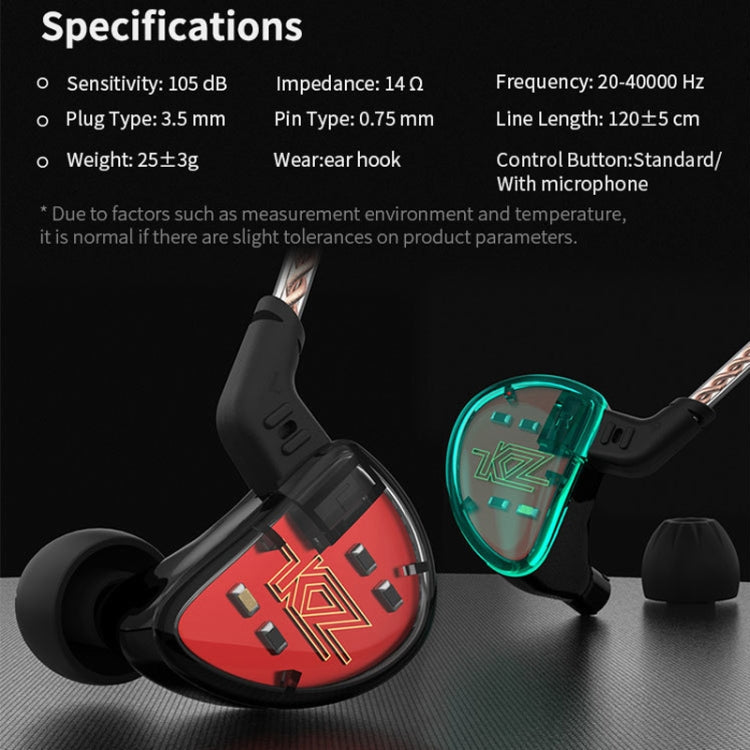 KZ AS10 Ten Unit Moving Iron In-ear HiFi Earphone without Microphone(Red)