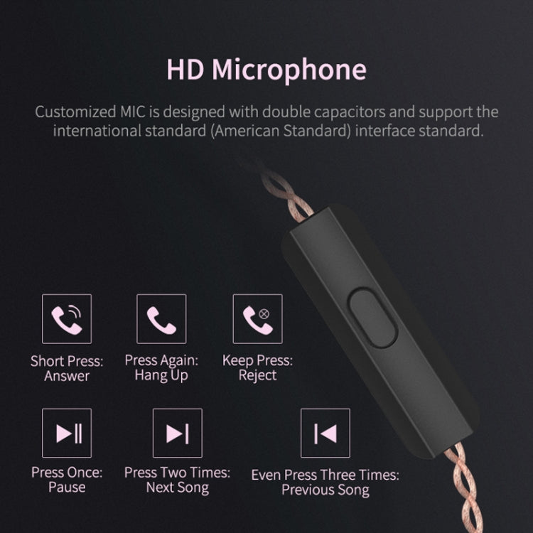 KZ ZSN Circle Iron Moving Iron Quad-core Wired Control In-ear Mega Bass HiFi Earphone with Microphone (Black)