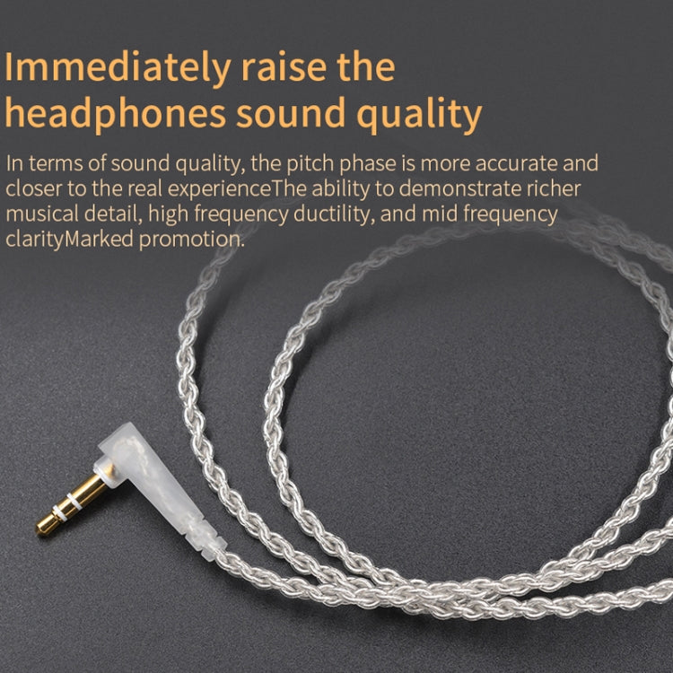 KZ B 8 Pin Oxygen-free Copper Silver Plated Upgrade Cable for KZ ZST / ES4 / ZS10 / AS10 / BA10 Earphones(White)