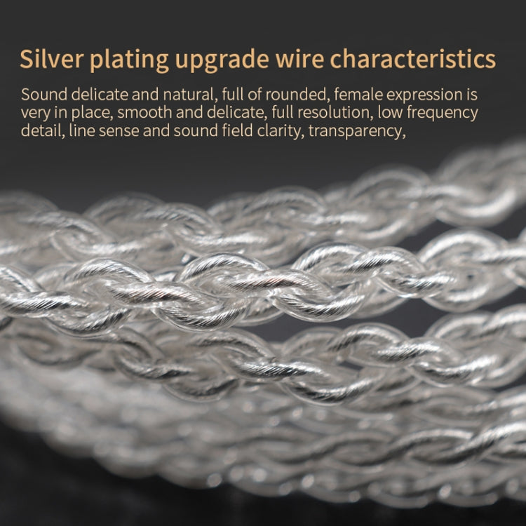 KZ B 8 Pin Oxygen-free Copper Silver Plated Upgrade Cable for KZ ZST / ES4 / ZS10 / AS10 / BA10 Earphones(White)