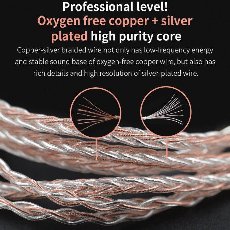 KZ B Copper-silver Mixed Plated Upgrade Cable for KZ ZST / ZS10 / ES4 / AS10 / BA10 Earphones