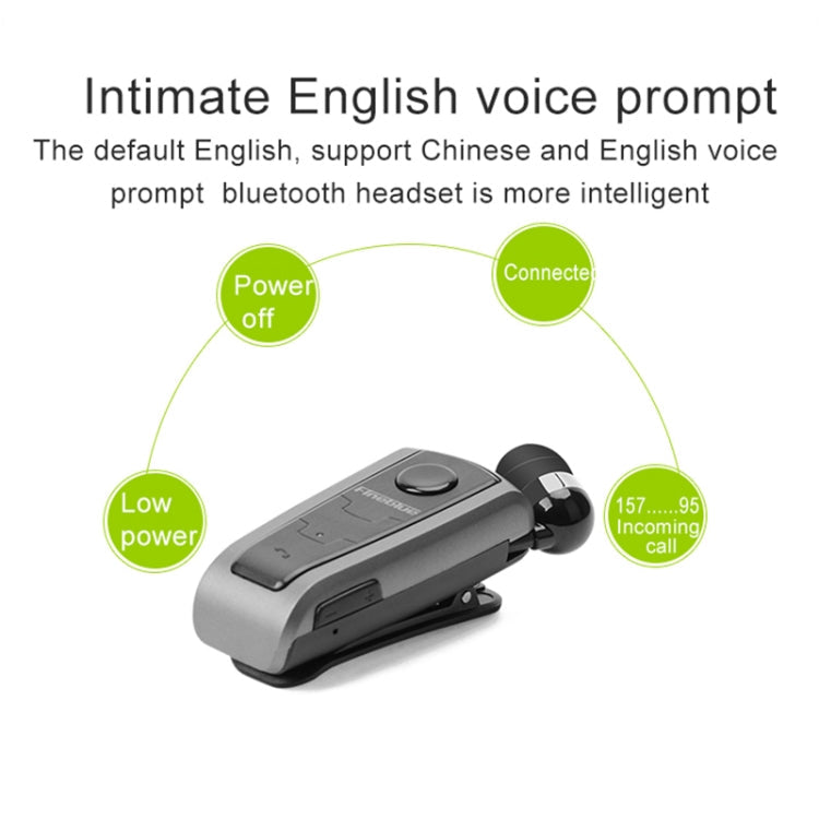 Fineblue F910 CSR4.1 Retractable Cable Caller Vibration Reminder Anti-theft Bluetooth Headset(Black)