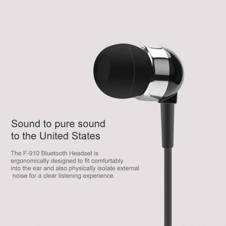 Fineblue F910 CSR4.1 Retractable Cable Caller Vibration Reminder Anti-theft Bluetooth Headset(Black)