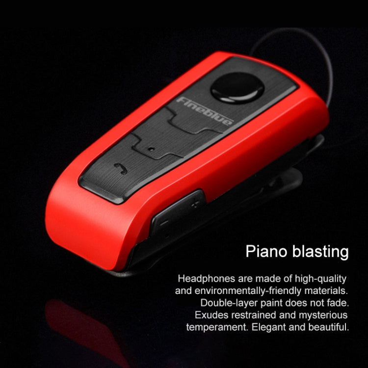 Fineblue F910 CSR4.1 Retractable Cable Caller Vibration Reminder Anti-theft Bluetooth Headset(White)