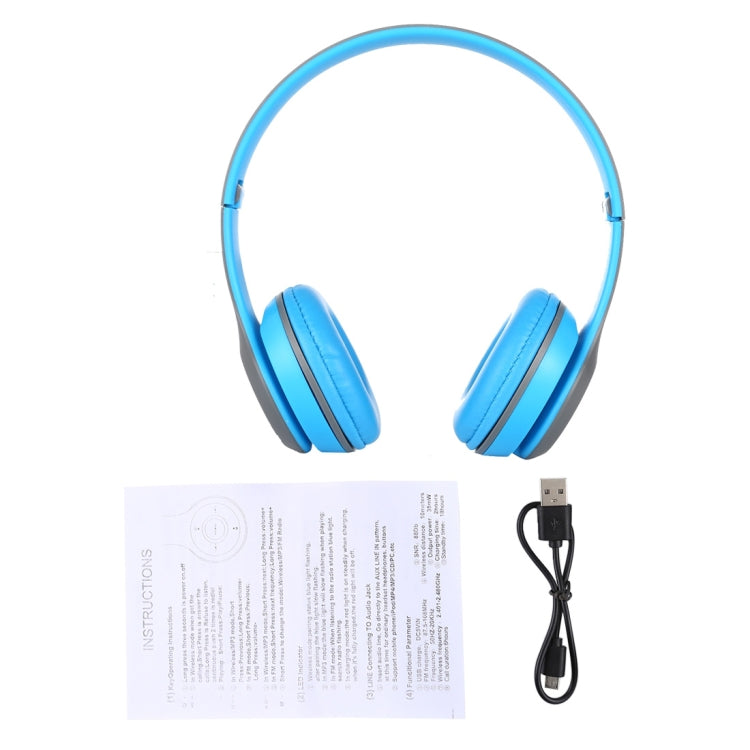 P47 Foldable Wireless Bluetooth Headphone with 3.5mm Audio Jack, Support MP3 / Call, P47 Green, P47 Black, P47 Blue, P47 Red, P47 White