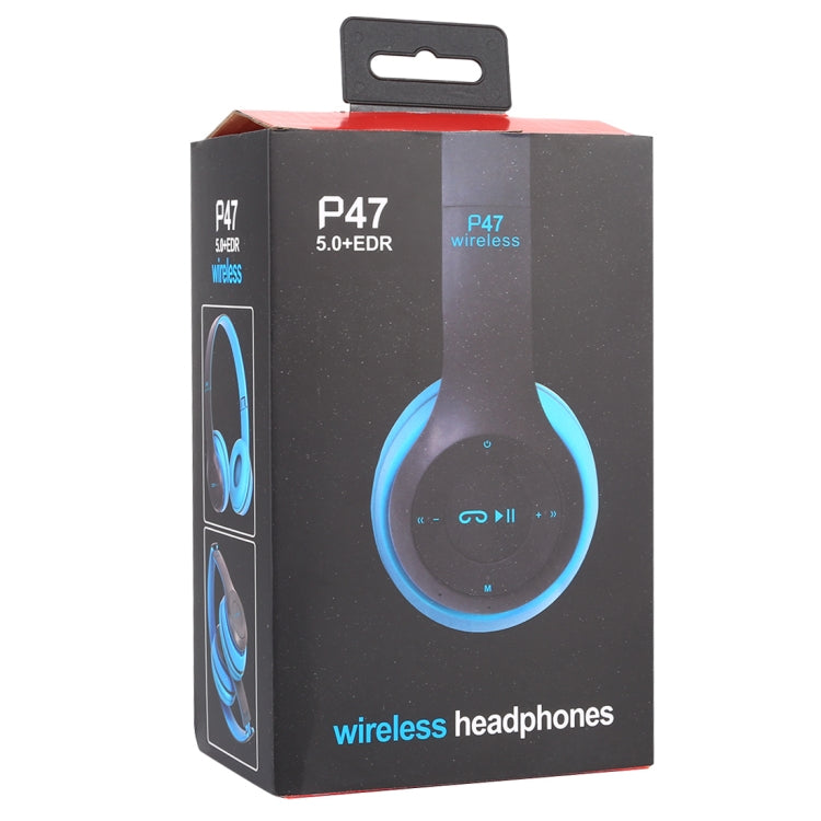 P47 Foldable Wireless Bluetooth Headphone with 3.5mm Audio Jack, Support MP3 / Call, P47 Green, P47 Black, P47 Blue, P47 Red, P47 White