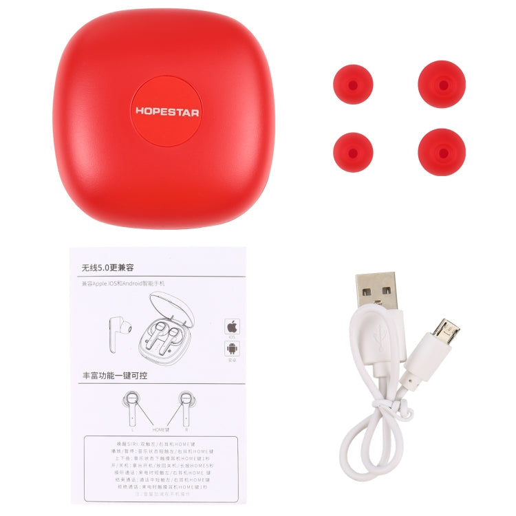 HOPESTAR S12 Bluetooth 5.0 True Wireless Bluetooth Earphone (Red)