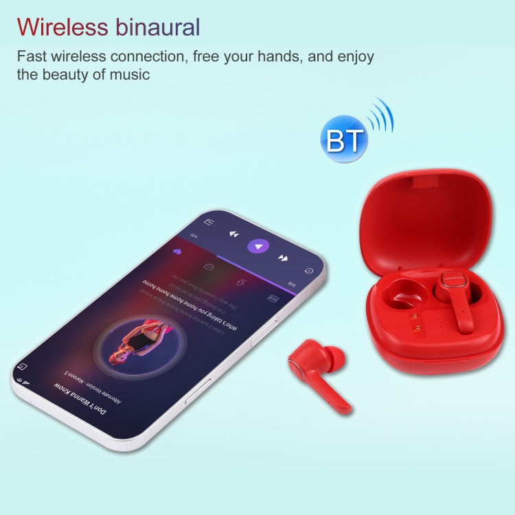 HOPESTAR S12 Bluetooth 5.0 True Wireless Bluetooth Earphone (Red)