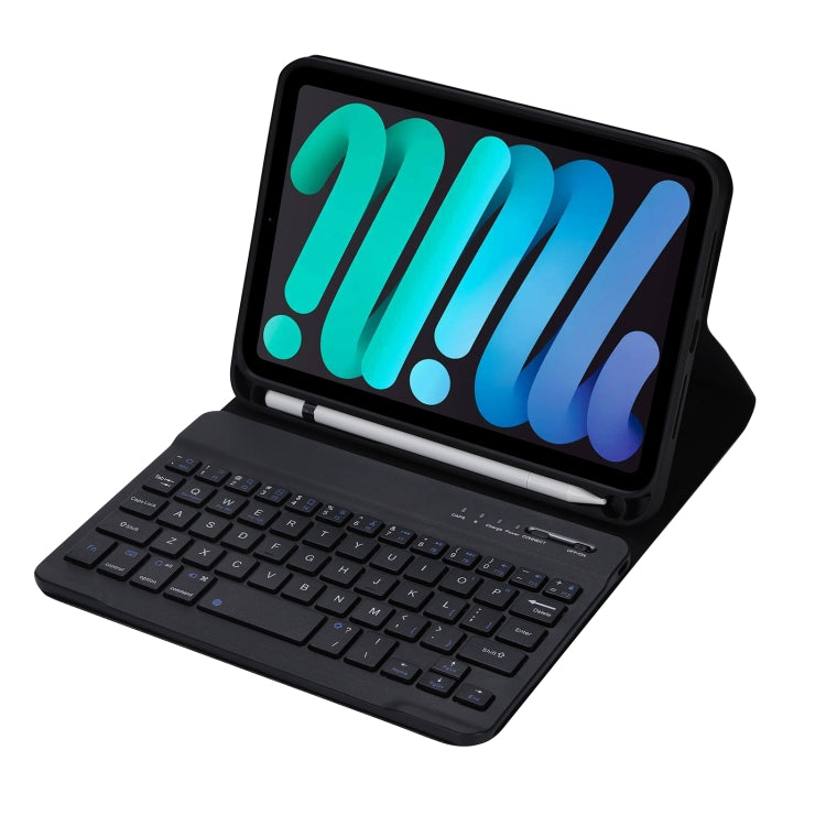 C06B Ultra-thin Candy Colors Bluetooth Keyboard Tablet Case for iPad mini 6 / mini 7 , with Stand & Pen Slot