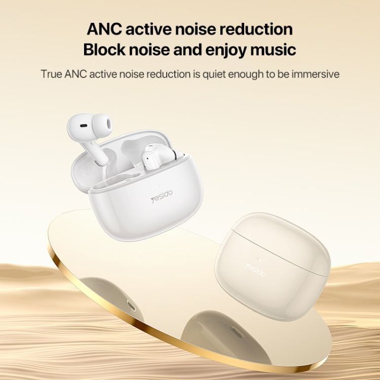 Yesido TWS28 ANC+ENC Dual Noise Reduction Smart TWS Wireless Bluetooth Earphone (White)