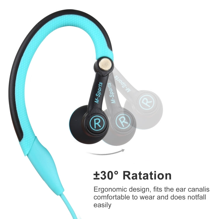 Mucro MB-232 Running In-Ear Sport Earhook Wired Stereo Headphones for Jogging Gym, 3.5mm