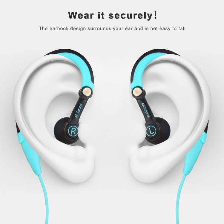 Mucro MB-232 Running In-Ear Sport Earhook Wired Stereo Headphones for Jogging Gym, 3.5mm