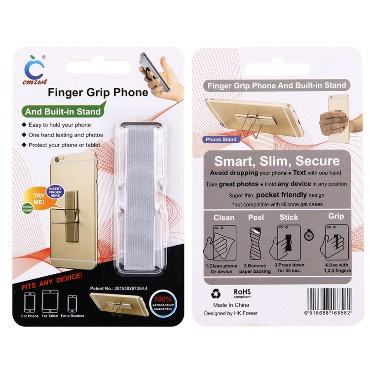 2 in 1 Adjustable Universal Mini Adhesive Holder Stand + Slim Finger Grip, Size: 7.3 x 2.2 x 0.3 cm