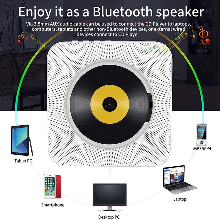 The Second Generation Portable Digital Display Bluetooth Speaker CD Player with Remote Control, Digital Display