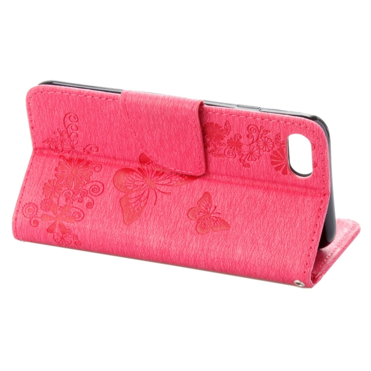 For  iPhone 8 & 7   Pressed Flowers Butterfly Pattern Horizontal Flip Leather Case with Holder & Card Slots & Wallet