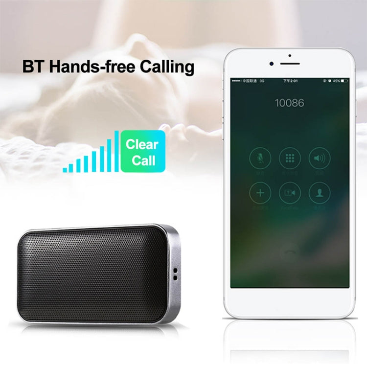 BT209 Outdoor Portable Ultra-thin Mini Wireless Bluetooth Speaker, Support TF Card & Hands-free Calling, Silver