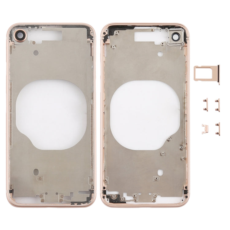 Transparent Back Cover with Camera Lens & SIM Card Tray & Side Keys for iPhone 8, For iPhone 8 (Transparent White), For iPhone 8 (Transparent Gold)