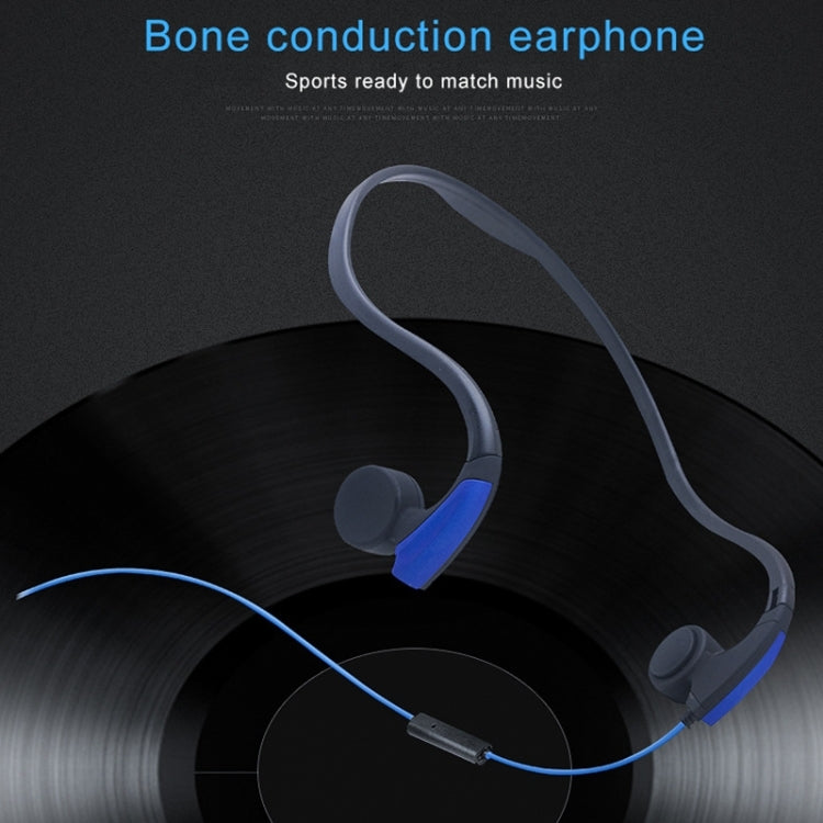 Rear Hanging Wire-Controlled Bone Conduction Outdoor Sports Headphone(Blue)