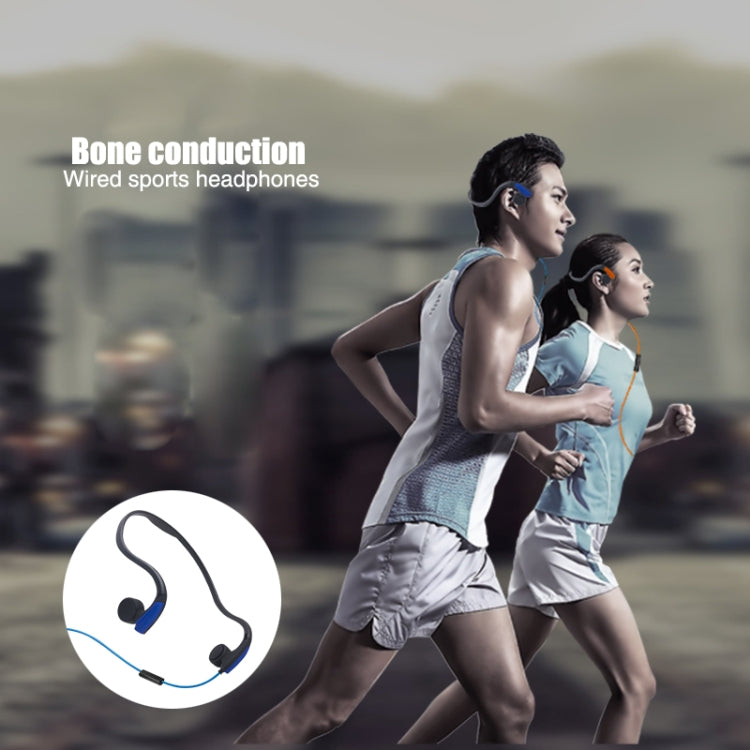 Rear Hanging Wire-Controlled Bone Conduction Outdoor Sports Headphone(Blue)