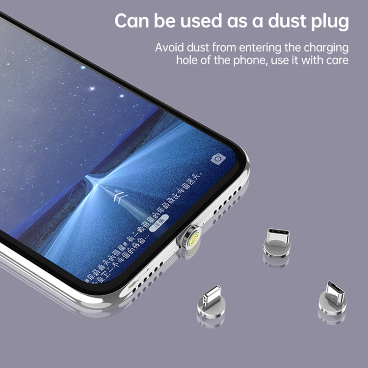 4 in 1 3A 8 Pin & USB-C / Type-C & Micro USB Zinc Alloy Magnetic Charging Head + USB-C / Type-C Magnetic Charging Adapter Set, USB-C / Type-C