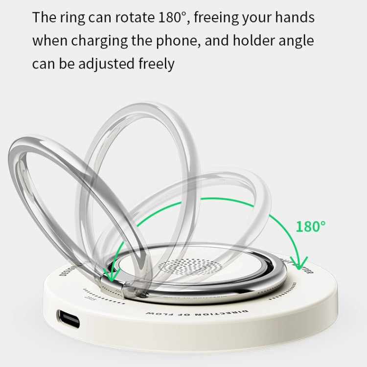 ROCK W51 15W Magnetic Ring Holder 3 in 1 Wireless Charger (Black)