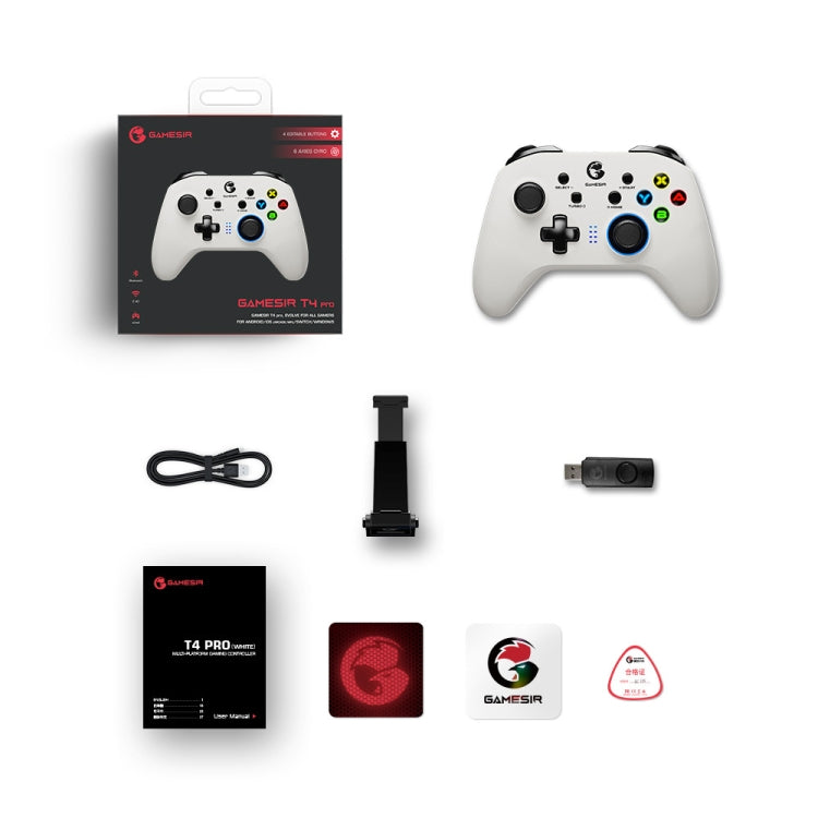 GameSir T4 Pro 2.4G Wireless Gamepad Game Controller with USB Receiver for PC / Switch / iOS / Android